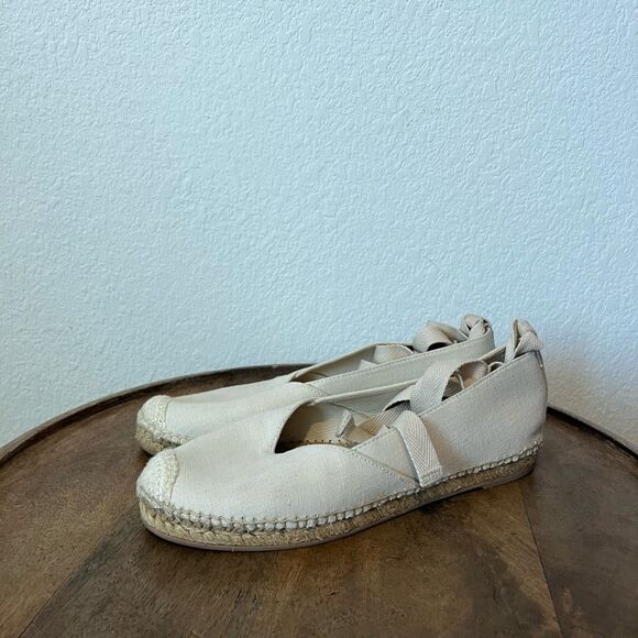 Reformation Cream Iona Flat Strappy Lace-Up Espadrilles Women's Size 6 - Picture 1 of 9